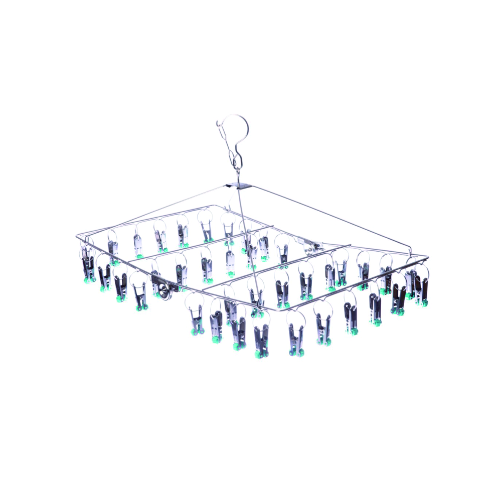 不鏽鋼摺疊秒收曬衣架38夾-H_206